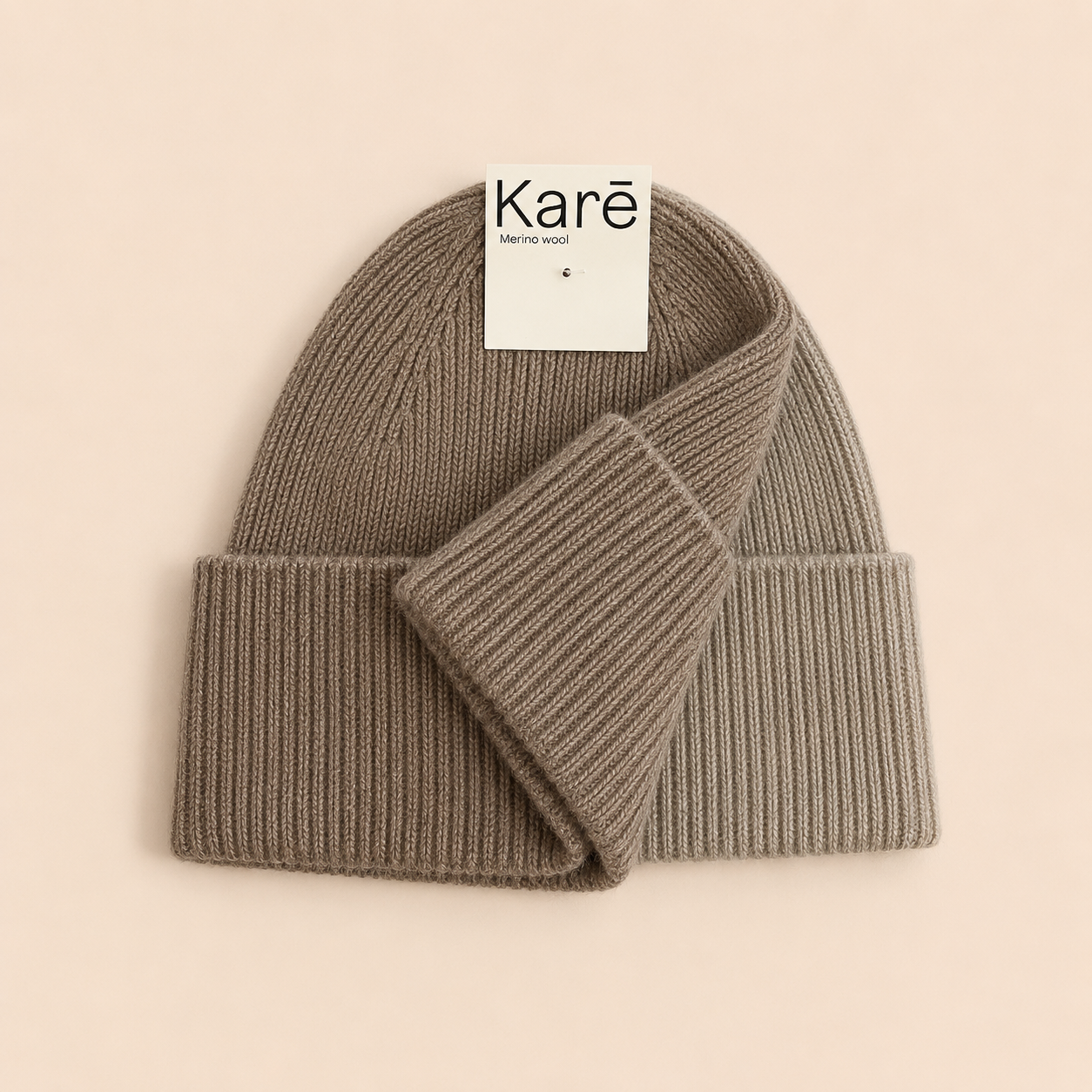 Mini Beanie - Warm Walnut & Bon Beige 2-pack