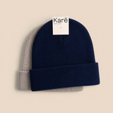Ribby Beanie - Dark Navy & Mid Grey 2-pack