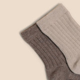Ribby Socks - Cacao & Warm Walnut 2-pack