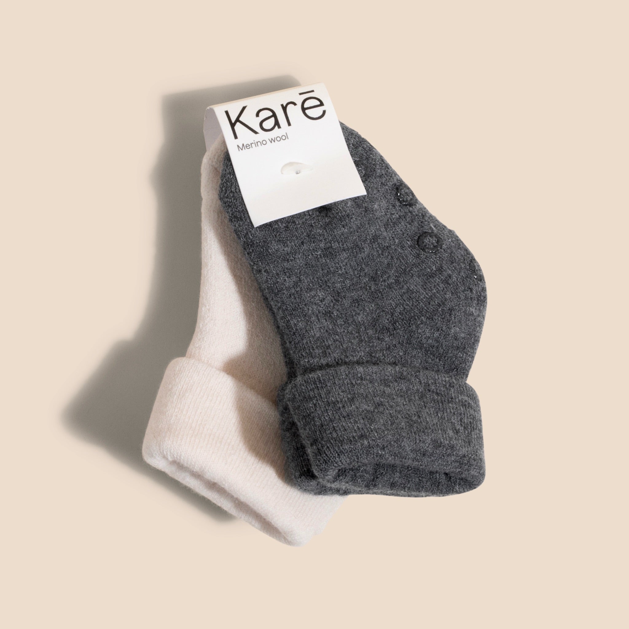 Terry Socks - Dark Mixed Grey & Vanilla Cream 2-pack