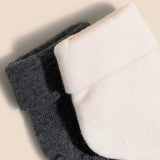 Terry Socks - Dark Mixed Grey & Vanilla Cream 2-pack